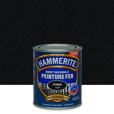 Peinture fer extérieur direct sur rouille finition fer forgé noir 2,5 L - HAMMERITE