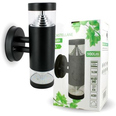 Applique extérieur LED Castellane noir IP44 1000 lumens blanc chaud - ARLUX