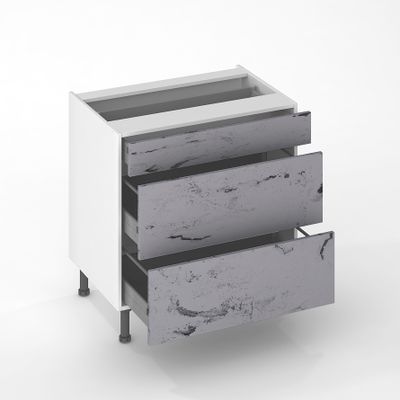 Façade tiroir pour meuble de cuisine Lotus béton mat 13,8 x 80 cm OFITRES