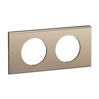 Plaque de finition 2 postes Nickel satiné - Céliane LEGRAND
