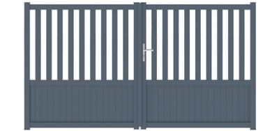 Portail battant aluminium CHAMBERY l.3,00 x H.1,60 m gris JARDIMAT