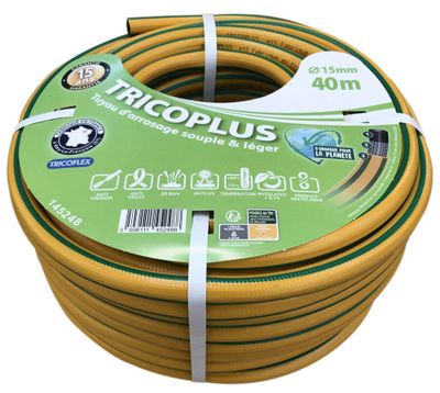 Tuyau d'arrosage tricoplus diamètre 15 mm L 40 m HOZELOCK