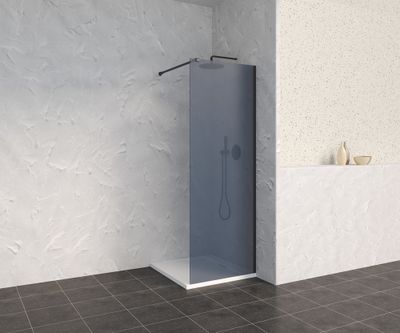 Paroi de douche à l'italienne 70x200 cm profilé noir verre fumé 8 mm Signature - OCEA