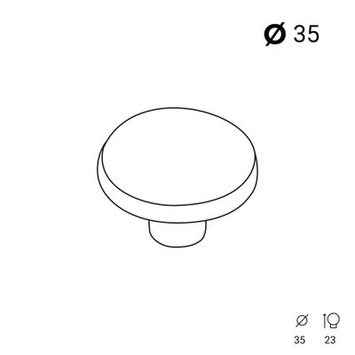 Bouton de meuble rond terracotta diamètre 35 mm REI