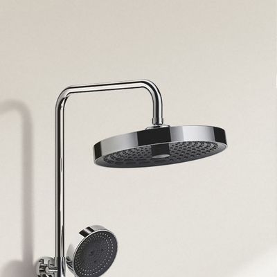 Colonne de douche thermostatique chrome Concave - EDOUARD ROUSSEAU