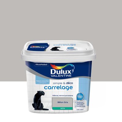 Peinture pour carrelage simple & déco Béton Gris Satin 0,5 L DULUX VALENTINE