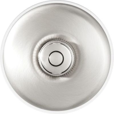 Bouton poussoir en saillie rétro porcelaine blanche et nickel satiné - Garby Dimbler FONTINI