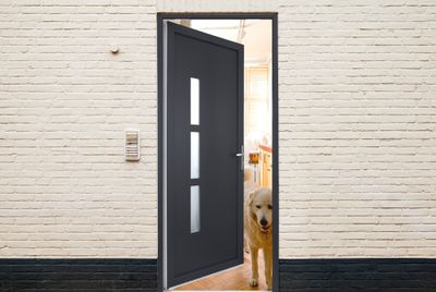 Porte d'entrée Manhattan pvc gris poussant gauche 215 X 90 cm CLOSY