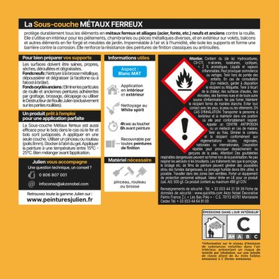 Sous-couche J5 métaux ferreux 0,5 L - JULIEN