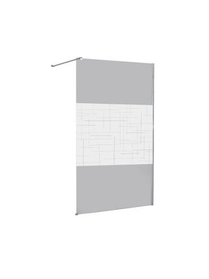 Paroi fixe pour douche à l'italienne Bali chromé sérigraphiée 100 x 195 cm OCEA
