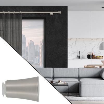 Embout déco pommeau en métal diam 28 mm Finition Chrome mat- MOBOIS