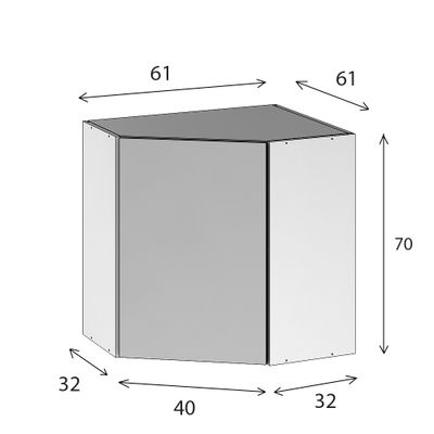 Caisson cuisine haut d'angle blanc L 61 x H 70 cm OFITRES
