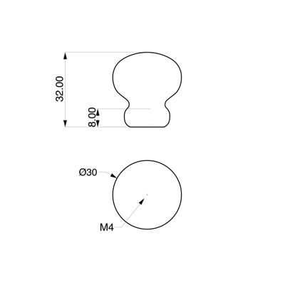 Bouton de meuble rond bois vernis 32 mm diamètre 30 mm REI