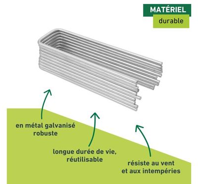 Agrafes métalliques 4 x 14 cm pour fixation dans le sol par 10 WINDHAGER