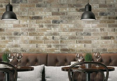 Faïence blanche murale intérieur briquette Brick beige ép 16,5 mm 6 x 25 cm paquet 0,58 m²