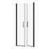 Porte de douche battante 90x200 cm profilé noir verre transparent 6 mm Saloon - AURLANE
