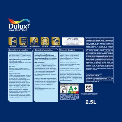 Peinture acrylique Haute Resistance Blanc satin 5 L - DULUX VALENTINE