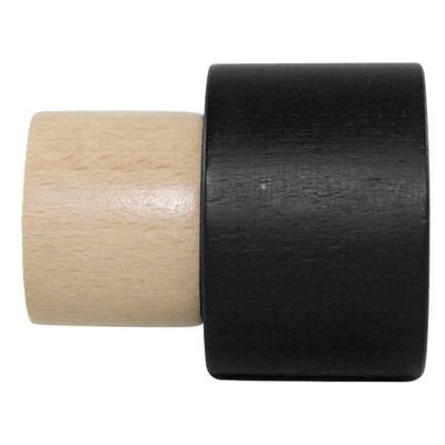 Embout déco bicolore à visser en bois diam 28 mm Finition Bois et Noir mat - MOBOIS