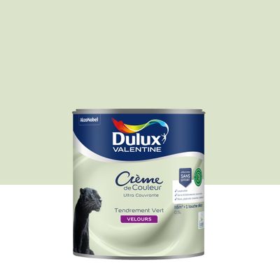 Peinture crème de couleur Tendrement Vert velours 0,5L - DULUX VALENTINE