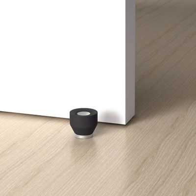 Butée de porte adhésive noir hauteur 36 mm REI