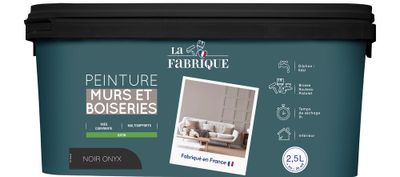 Peinture mur et boiserie Noir Onyx satin 2,5 L - LA FABRIQUE
