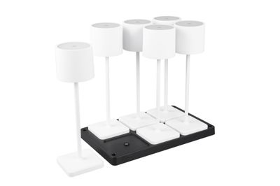 Lampes à poser extérieur rechargeables LED Fernandez blanc IP54 130 lumens blanc variable CCT par 6 - REALITY