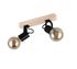 Réglette 2 spots E27 Lynar noir et bois 2x10W - REALITY