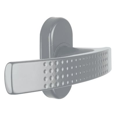 Poignées de porte sur rosaces ovales à cylindre Ibiza gris inox ALPERTEC