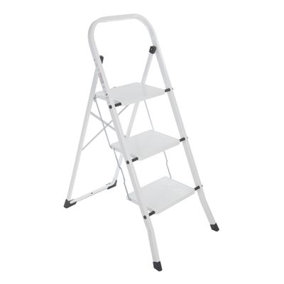 Marchepied acier 3 marches laqué blanc HAILO