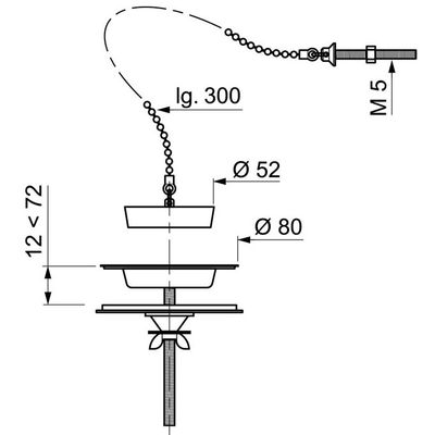 Bonde à plateau Ø60 mm pour évier 2 bacs - WIRQUIN