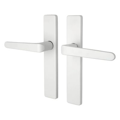Poignées de porte sur plaques sans trou double entraxe Celio blanc ALPERTEC
