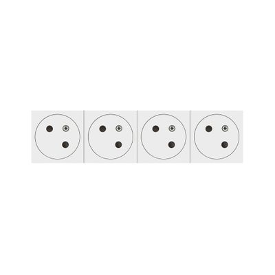Prise électrique quadruple encastrable affleurante et inclinée avec terre Blanc - Mosaic LEGRAND