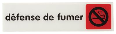 Plaque signalétique adhésive Défense de fumer 170 x 45 mm THIRARD