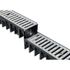 Caniveau PE-HD avec grille en acier galvanisé L. 3m x  l.120 x H.8,4 cm FITT
