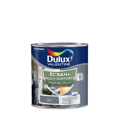 Peinture Ecran+ Multi-supports Dulux Valentine Satin Titane 0,5 L
