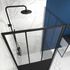Paroi de douche latérale fixe 80x200 cm profilé noir verre transparent 5 mm Fabrik - AURLANE