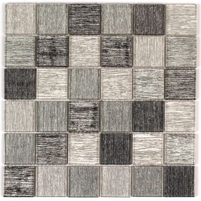Mosaïque mural intérieur camaïeu gris verre 30 x 30 cm vendu à l'unité SAS MAT INTER