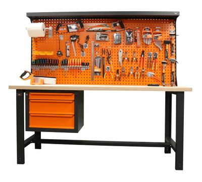 Etabli d'atelier 200x75cm avec 3 tiroirs FISCHER DAREX