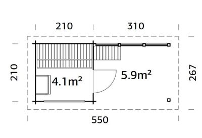 Sauna extérieur Palmako Sanna 5 places 4,1m² avec pergola - 14,4m² - PALMAKO