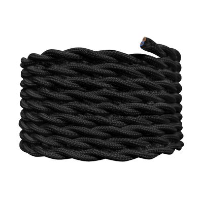 Câble électrique tissu torsadé noir 3m - TIBELEC