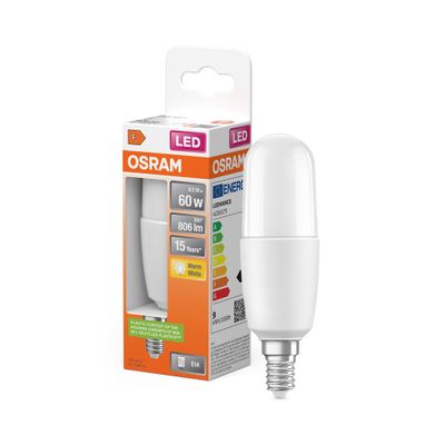 Ampoule LED Stick E14 Dépolie 8W=806 lumens Blanc chaud OSRAM