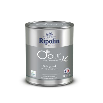 Peinture O'PUR Satin GRIS GALET 2 L - RIPOLIN