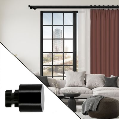 Embout déco bouchon en métal diam 28 mm Finition Noir brillant  par 2 - MOBOIS