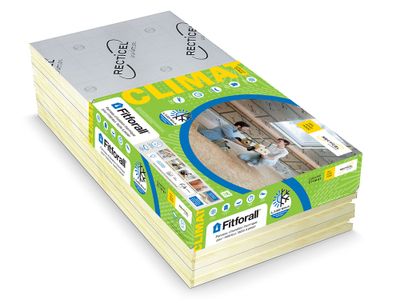 Panneau d'isolation thermique en polyuréthane Fitforall - Épaisseur 100 mm - l.0,60 x L.1,20 m RECTICEL