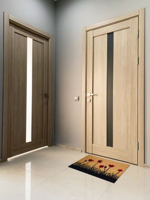 Tapis coco naturel décor coquelicot 40 x 60 cm - ID HOME