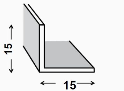 Cornière égale aluminium laqué anthracite 15 x 15 x 1,1 mm 2,50 m CQFD