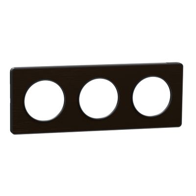 Plaque de finition 3 postes bronze brossé/ anthracite - Odace 2011 Touch SCHNEIDER ELECTRIC