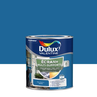Peinture Ecran+ Multi-supports Satin Bleu Breton 0,5 L - DULUX VALENTINE