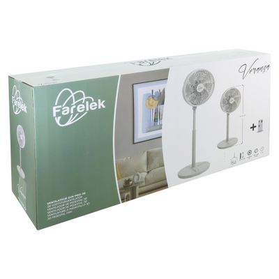 Ventilateur sur pied VORANZA 3D oscillant, télécommande, 95-115 cm - FARELEK