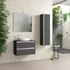 Colonne de salle de bains Thana 2 portes L35 x H140 x P32 cm panneau de particules anthracite mat